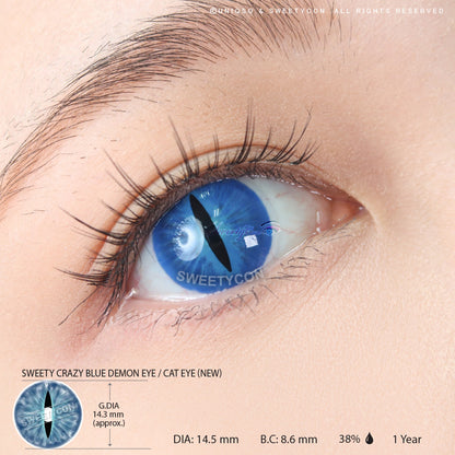Sweety Crazy Lens Blue Demon Eye / Cat Eye (New)